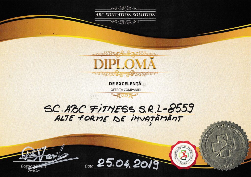 diploma excelenta abc fitness